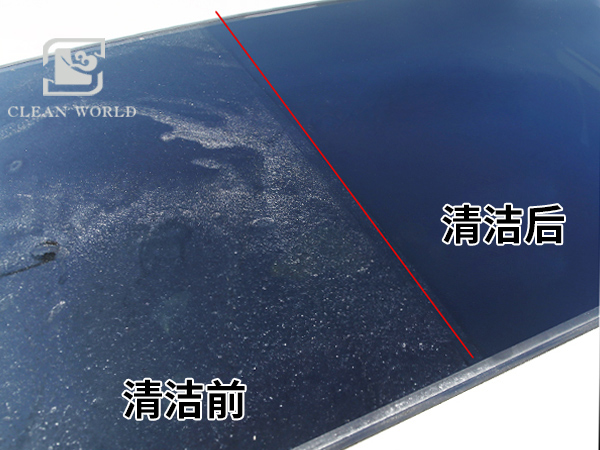 纳米海绵清洁挡风玻璃的效果