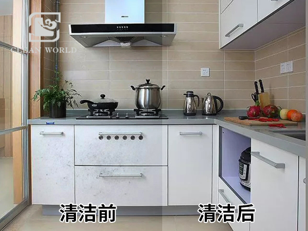 使用纳米海绵清洁橱柜的效果